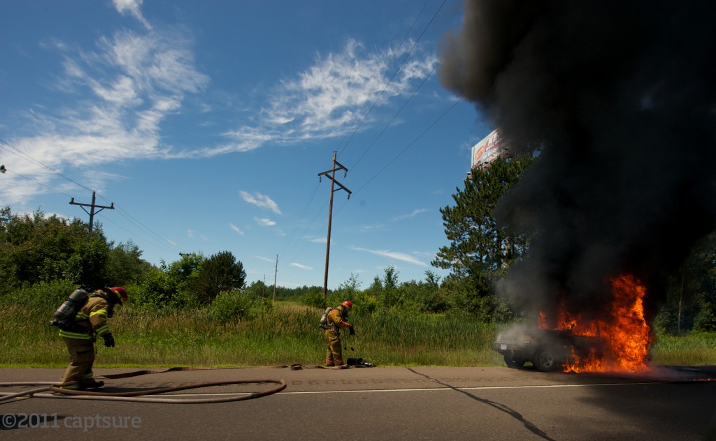 Car fire on 35S in Hinkley Car fire on 35S in Hinkley MN